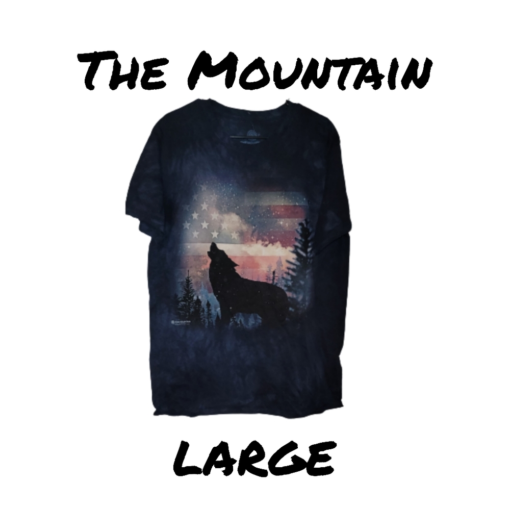 the mountain wolf and flag tshirt-